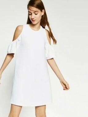 3 For $20 ZARA Trafaluc White Cold-Shoulder Mini Dress Size S